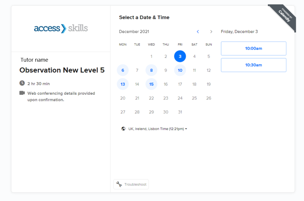 online booking system